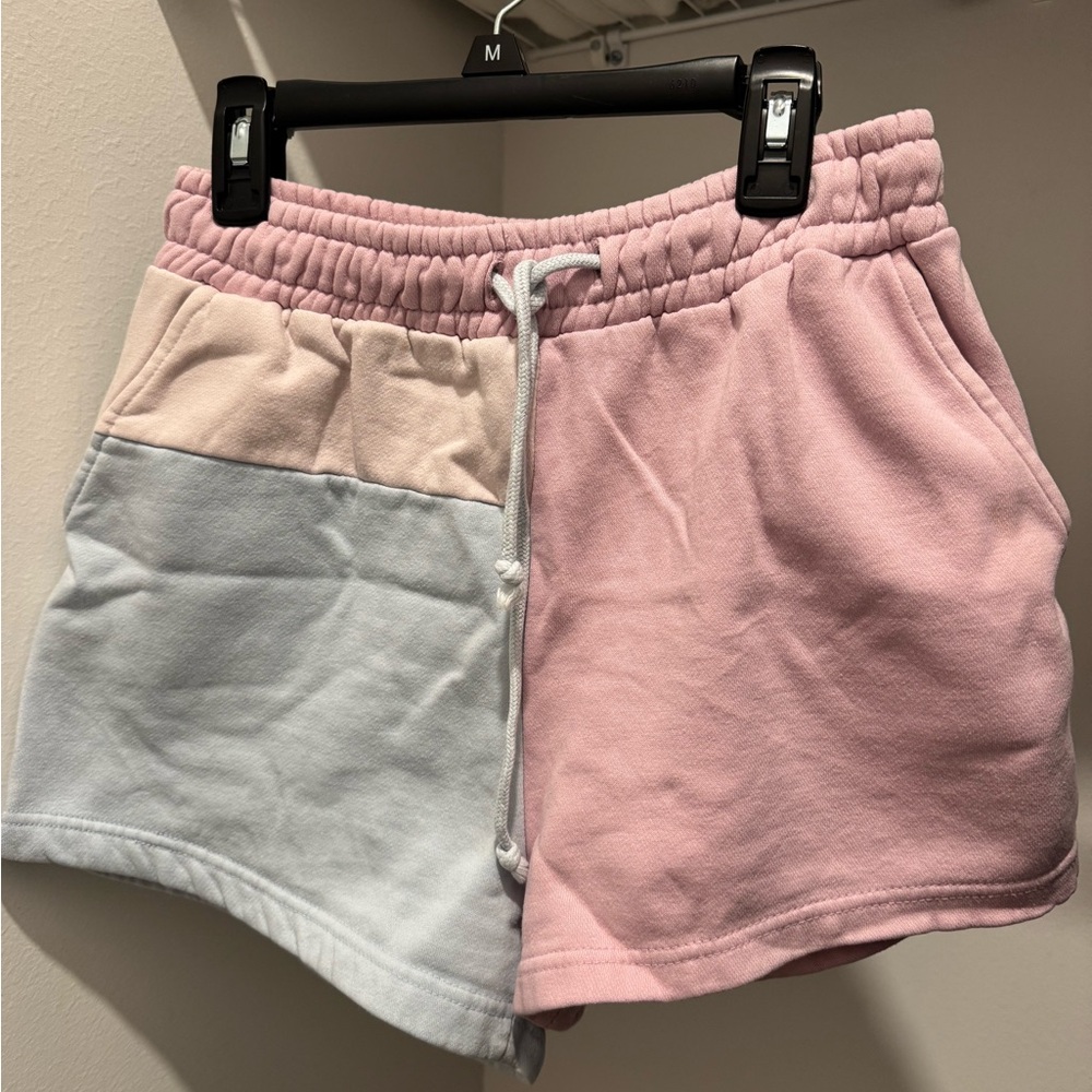Missguided Pink and Light Blue Athletic Shorts